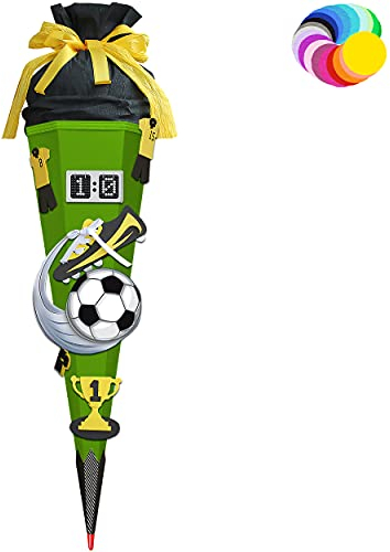 alles-meine.de GmbH Bastelset - Schultüte Farbe & Größe wählbar 70/85 / 100 cm - Fussball - Farbe frei wählbar - Bastelschultüte - Zuckertüte zum selber Basteln Bemalen Bek..