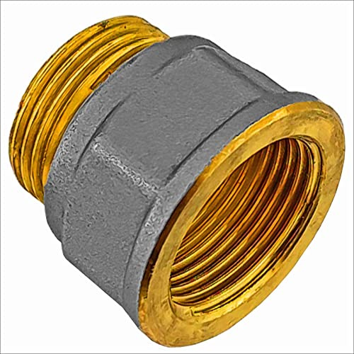 MegaHaustechnik 1 Zoll Eurokonus Übergang mit 1 Zoll Innengewinde Kupplung Verbinder Fitting aus Messing EK-IG Fußboden Heizung Heizkreis Verteiler Verschraubung Rohr Verbindung Adapter Stück