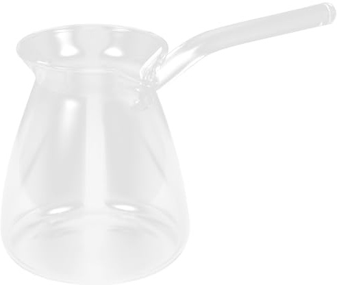 DOITOOL Pot Café Turc Café Beurre Verre Réchauffement Pot 450ml Chauffé Chauffer Grèce Cafetière Arabe à La Main Ottoman, Cezve En Verre, Theiere Turc Cafetière Turc