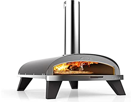 ZiiPa - Four à pizza Piana, Four à pizza d'extérieur compact, Four à pizza à pellets, feu de bois, Four avec plaque tournante pour une cuisson 360°, Thermomètre intégré, couleur Ardoise