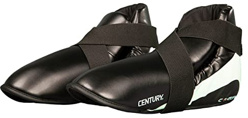 Century Fußschutz C-Gear Determination WAKO Zertifiziert schützer Kickboxing Point-Fighting (M, Schwarz/Weiß)
