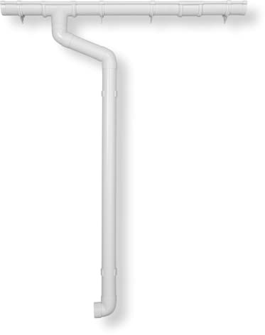 Dachrinnen Set | Flachdach Pultdach (1-Seite) bis 500cm | Halbrundrinne 65mm Kunststoff Fallrohr DN60 in 3 Farben | Regenrinnen Komplettset | Braun Weiss Anthrazit (Weiss)