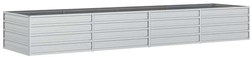 vidaXL Garden Raised Bed 320x80x45 cm Galvanized Steel Silver