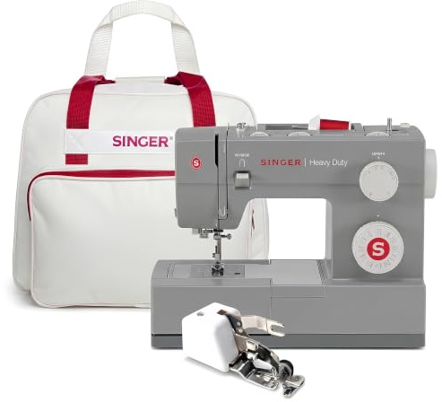 Singer Heavy Duty 4432 con borsa portamacchina e piedino tagliacuci CUCIREONLINE Motore potente con potenza di perforazione migliorata, 110 applicazioni di punti, telaio interamente in metallo