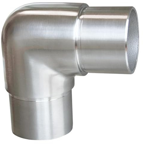 Steckfitting mit 90° Winkel, für Rohr Ø 33,7x2,0 Edelstahl V2A Rohrverbinder Verbinder für Rohre Geländerbau Geländer Treppen Balkongeländer Terrassengeländer Balkon Terrasse