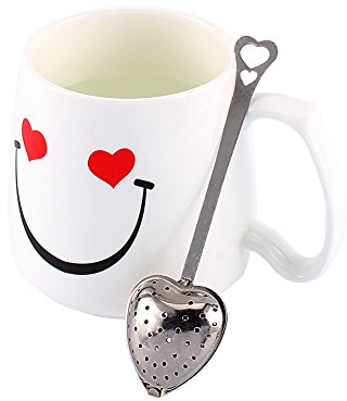 1X Filtre à Thé en Acier Inoxydable Filtre à Thé en r Forme de Coeur Cuillère Filtre Boule Nouveauté