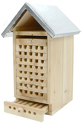 UNUS vilda bihus/insektshus/insektshotell med upptäckarlåda – högkvalitativt trä – ren naturobservation!