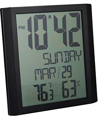 PRETYZOOM 1stück Wandkalender Mit Temperatur Und Feuchtigkeitsanzeige Großes LCD-Display Vielseitige Elektronische Uhr Für Büro Und Schlafzimmer Batterie