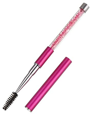 Aqxyxsw 3pcs Strass Diamond Tube Wimpern Spoolies Bürsten Lash Applikator Einweg Mascara Zauberstab Wimpernbürste lingli(Color:Burgundy)