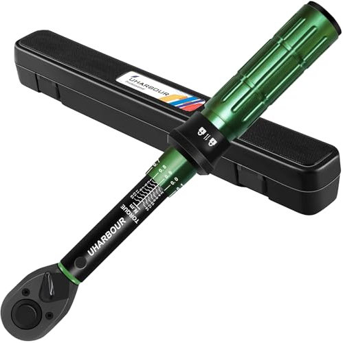 Uharbour Clé dynamométrique 1/4 pour vélo, 1 à 15 Nm, micro ajustement à 0,1 Nm avec fonction de verrouillage, précision d'étalonnage de ± 3 %, clé dynamométrique double direction avec 72 dents