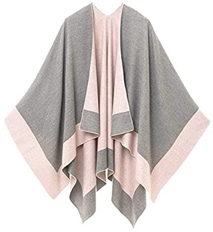 Warmer Poncho Damen, Damen Poncho Boho Warm Cashmere Feeling Poncho Schal Mode Pashminas Stola Elegant Winter Leicht Umhang Strickjacke Große Größen Hawaii Capes Ponchos