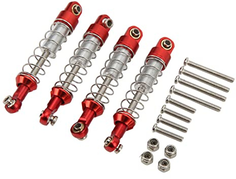 Robustes Stoßdämpfer-Upgrade aus Aluminiumlegierung für RC-Car-Modelle WPL C14 C24 MN D90 99S (Rot)