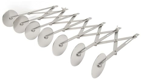 Rodillo Cortador de Pastelería de 7 Ruedas, Cortador de Masa de Múltiples Ruedas con Cortes Uniformes y Tamaños de Porciones para Masa de Fideos y Pizza