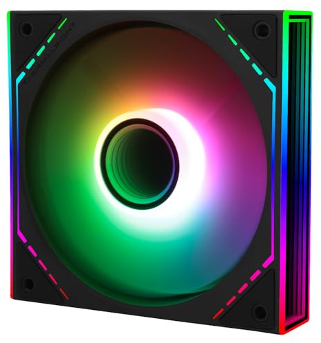 Termalright TL-M12R-S CPU ARGB-fläkt 120 mm chassifläkt ARGB, 4-pin PWM anslutning tyst datorfläkt med S-FDB-lager, skrivbordsfläkt har båda sidor spegel ljuseffekt