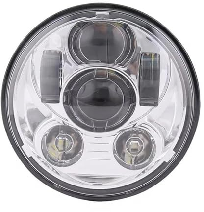 Faro per Moto a LED da 5,75 Pollici per Ho&nd&a per Sh&ad&OW VT 600 700 750 1100 VTX 1300 1800 fari per luci ausiliarie a LED(Silver)