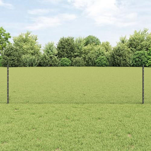 Juroupi Fence Posts 11 pcs U-Channel Grey 60 cm Steel, Hexagon Fence Grey 0,6x25 m Steel,Building Materials,Posts,Fence Posts,Garden Fence Posts-3336849