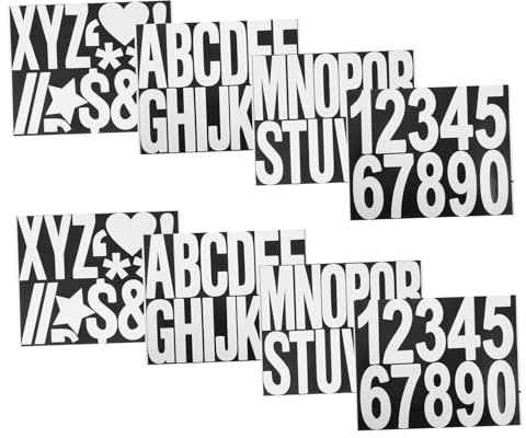 LABRIMP 8 fogli Adesivi Numerici e Letterari per Cassonetti da Resistente Alle per Indirizzi e Personalizzazioni Bidoni Della Spazzatura e Cassette