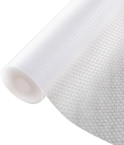 Shelf Liners, 2 Rolls Kitchen Drawer Liner, Cupboard Cabinet Shelf Protector, Waterproof & Oil-Proof Washable EVA BPA Free, Suitable for Kitchens Refrigerators Homes or Offices (Clear Dot/45 * 150cm)