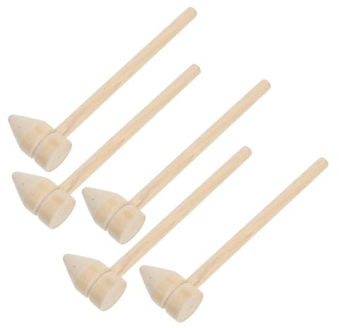 Gogogmee 5pcs Wooden Hammer Lightweight Childsafe Mini Mallets for Role-Playing Block Building Archaeology and Birthday Activities with Ergonomic Design for Boys