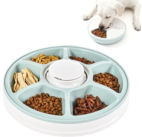 PORFOYO Comedero Automático Para Gatos Con Refrigeración, Alimentador Inalámbrico Con Batería Y Temporizador, Dispensador De Comida Seca Y Húmeda Con Pantalla LCD, 6 Compartimentos