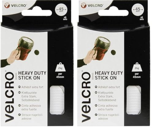 VELCRO Brand Cinta adhesiva extra fuerte 45mm x 6 Blanco (Paquete de 2)
