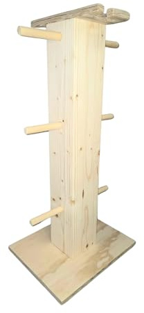 Porta Dischi Palestra Casa in LEGNO con Supporto Manubri | Porta Pesi Home Gym Salvaspazio Compatto e Robusto | Supporto Dischi Bilanciere | Rastrelliera Pesi Arriva Già Montata | Portata 160 KG.