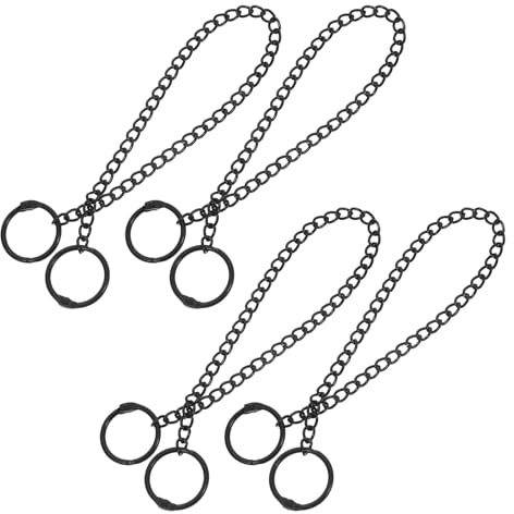 KONTONTY 4pcs Black Iron Hanging Chains for Basket Planters and Signage with Simple Design and Flexible Usage Suitable for Stores and Other Venues
