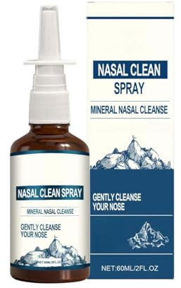 Nässpray – Rengör Och Fräschar Upp Dina Näsgångar | 150+ Användningar Per Flaska – Naturlig Mineralformel – (2 Oz Flaska + Nässpruta)