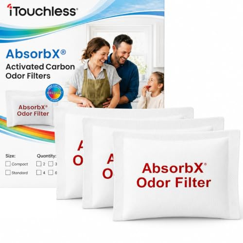 Poubelle à pédale iTouchless SoftStep en acier inoxydable avec système de contrôle des odeurs - 50 litres - Poubelle à pédale pour cuisine, bureau, maison One Size Trash Can Absorbx Filters