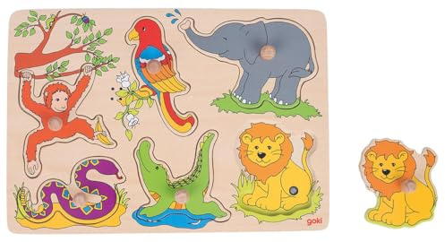 Soundpuzzle Zootiere, mit Tierstimmen: 30 x 21 x 3,4 cm, Holz, 6 Teile, per Stück