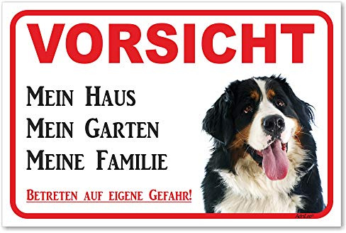 AdriLeo Schild - Vorsicht Berner Sennenhund - Mein Haus - (20x30cm) / Achtung Hund Wachhund