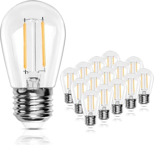 BRIMAX Ampoule LED E27 2W=20W 2700K Blanc Chaud 180LM | Lot de 15, 230V, en plastique résistant aux chocs, pour guirlandes S14, lustres, lampes de table, lampadaires, suspensions