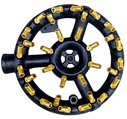 Joywayus Brûleur à jet de gaz propane, 32 embouts pour wok, sauté, grill, corps en fonte, brûleur à jet rond