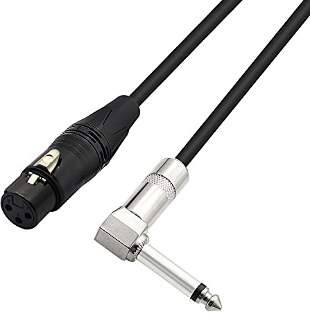 PNGKNYOCN Rechteckiger Winkel 6.35mm Mono zu XLR 3 Pin Kabel, 90 Grad 1/4 Stecker zu XLR Buchse Verbindungskabel für Soundbox, Mikrofon, Leistungsverstärker usw. (50cm)