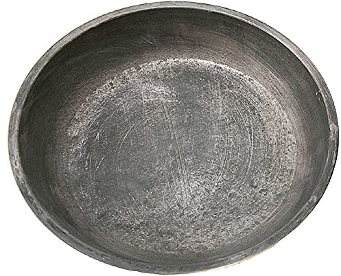 MACOSA SA82926 Deko-Teller rund 25 cm Metall Eisen Tisch-Dekoration Dekotablett Schale Kerzenteller Servierplatte Tablett Wohnaccessoire Vintage