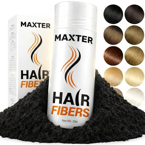 Maxter Streuhaar zur Haarverdichtung - Haarpuder gegen Kaschierung von Haarausfall - Haarpuder Männer und Frauen - Mikrofaser in Pulverform - Hair Fiber - Haarpuder Schwarz