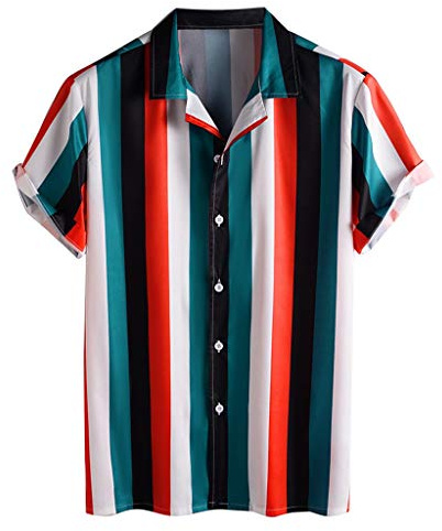 riou Camisa Hawaiana Hombre Barata Cuello V Slim Fit Camisa de Verano Sólido Playa Tops Blusa Talla Grande Chico Adolescente Camiseta Básica Regalo Original