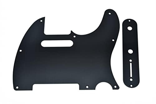 KAISH Tele-Schlagbrett aus Metall, eloxiert, mit Metall-Kontrollplatte und Schrauben, für amerikanische/mexikanische Telecaster, Schwarz