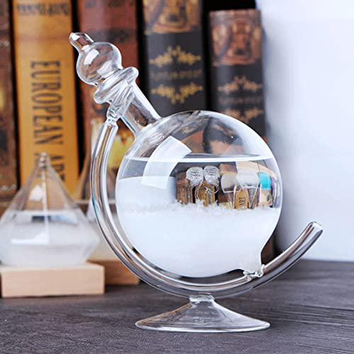 Tuzsocr Station météo en verre tempête - Boule de cristal - Décoration pour balcon, salon, bureau - Transparent