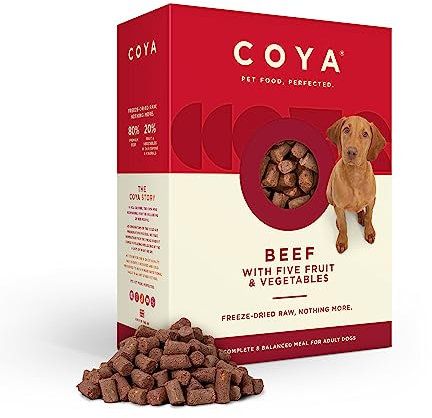 COYA Freeze-Dried Raw Dog Food, Beef (750g) Hypoallergenic & Grain Free, Made With 80% Meat & 20% Fruit & Vegetables | Complete Dog Food In A Easy Freeze-Dried Solution, Raw Without The Chore