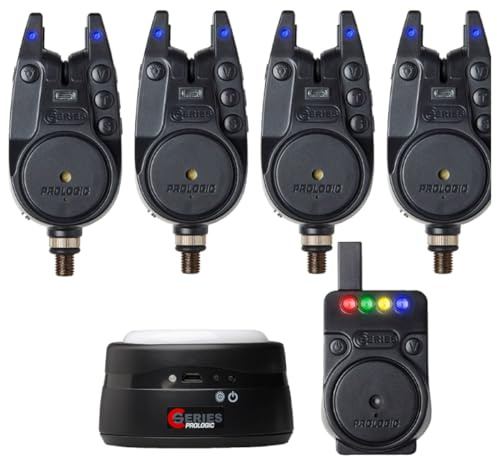 Prologic C-Series Pro Alarm Set 4+1+1 All Blue - Bissanzeiger Set, Bissmelder zum Karpfenangeln, Angelzubehör