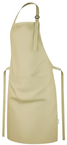 Viamart® Premium Kochschürze für Damen & Herren - Küchenschürze & Grillschürze BBQ - Verstellbar mit Langen Bändern & Schnalle - 3 Große Taschen - Waschbar 60°C