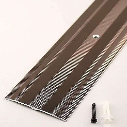 COKYIS Perfil De Unión para Suelos para Laminada, Perfil De Transición De Aluminio para Pisos De Baldosas, 60mm Ancho, Tira De Transición Antideslizante (Color : Brown)
