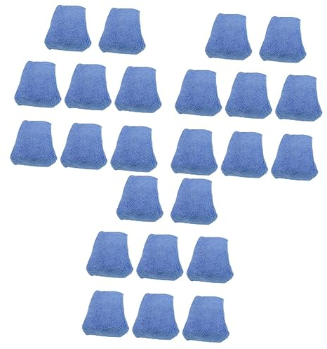 Healeved 24pièces Serviettes Microfibre pour Nettoyage Automobile Chiffons Absorbants pour Séchage Et Cirage Bleu