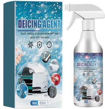 Surakey 60ml Windshield Defrosting De-icer Spray Freezer Frost Remover Instantly Snow Frost Melting for Windows Mirrors Key Locks Latches, Snow Melting Agent for car Ice Melting