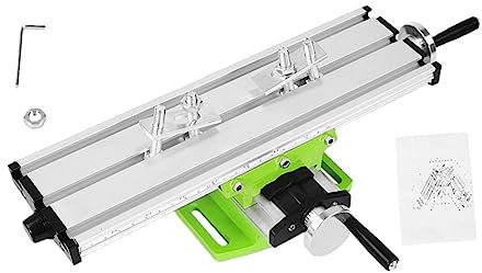 Mikikit Mini Work Table and Milling Machine Workbench Hand Drill Bracket Adjustable Height for Home DIY Projects and Machinery Maintenance