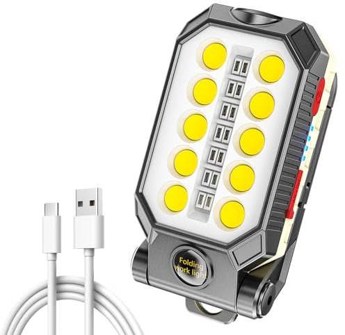Bizcasa LED Arbeitsleuchte, 4 Modi Superhelle LED Inspektionsleuchten, Taschenlampe Werkstattlampe mit Magnet, Notlicht COB Handlampe für Auto Reparatur, Werkstatt, Notbeleuchtung (AD)