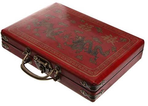 KOMBIUDA Archaise Mahjong Set Character Mahjong Etui Englische Anleitung