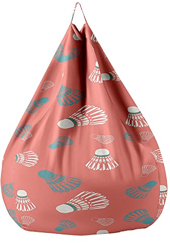 Highdi Sitzsack für Erwachsene Ohne Füllung Indoor Outdoor Sitzkissen Waschbarer Weicher Flauschiger Sofabettbezug Gartenkissen Bodenkissen für Wohnzimmer (100x120cm,Badminton 1)