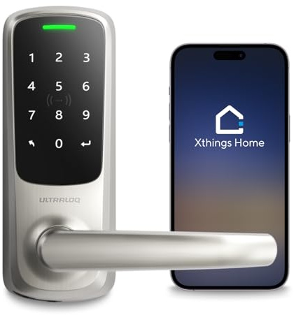 ULTRALOQ Latch 5 Smart Lock - WiFi Smart Door Lock Built-in with NFC - Keyless Entry Door Lock - Touch Screen Keypad Door Lock - Smart Locks